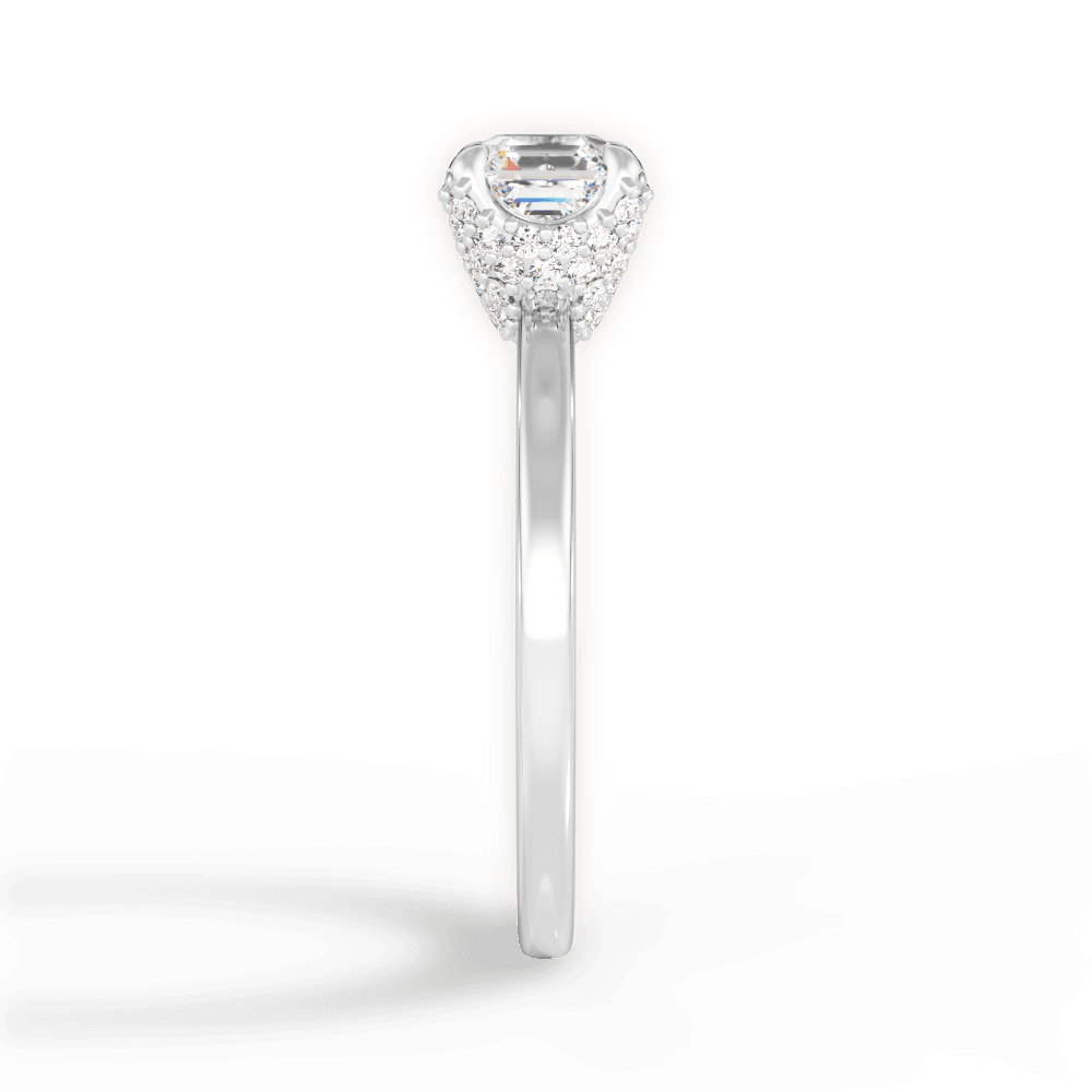 Gemma Asscher Cut Lab Grown Diamond Platinum Engagement Ring - View 4