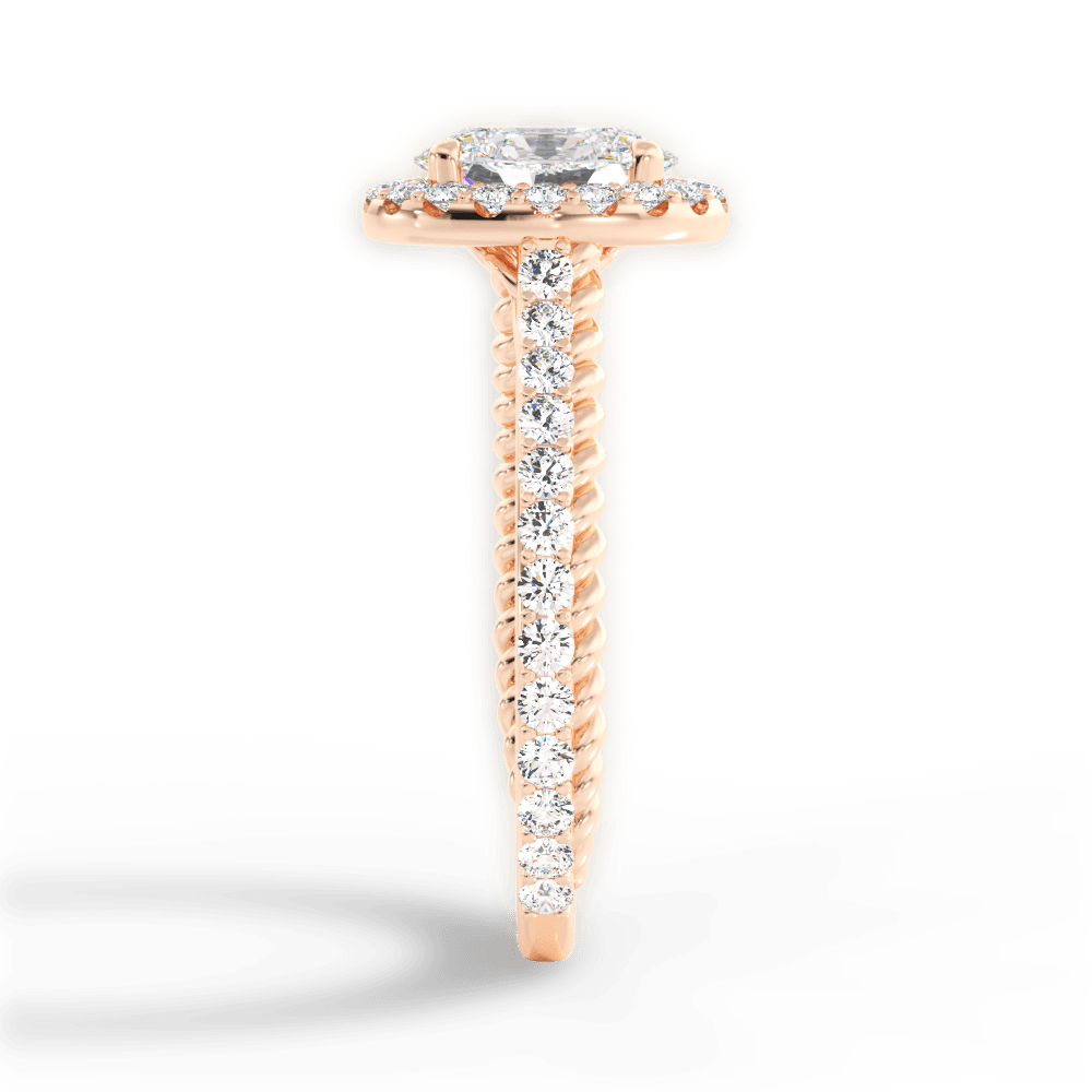 Kim Oval Cut Lab Grown Diamond 18Kt Rose Gold Engagement Ring - View 2