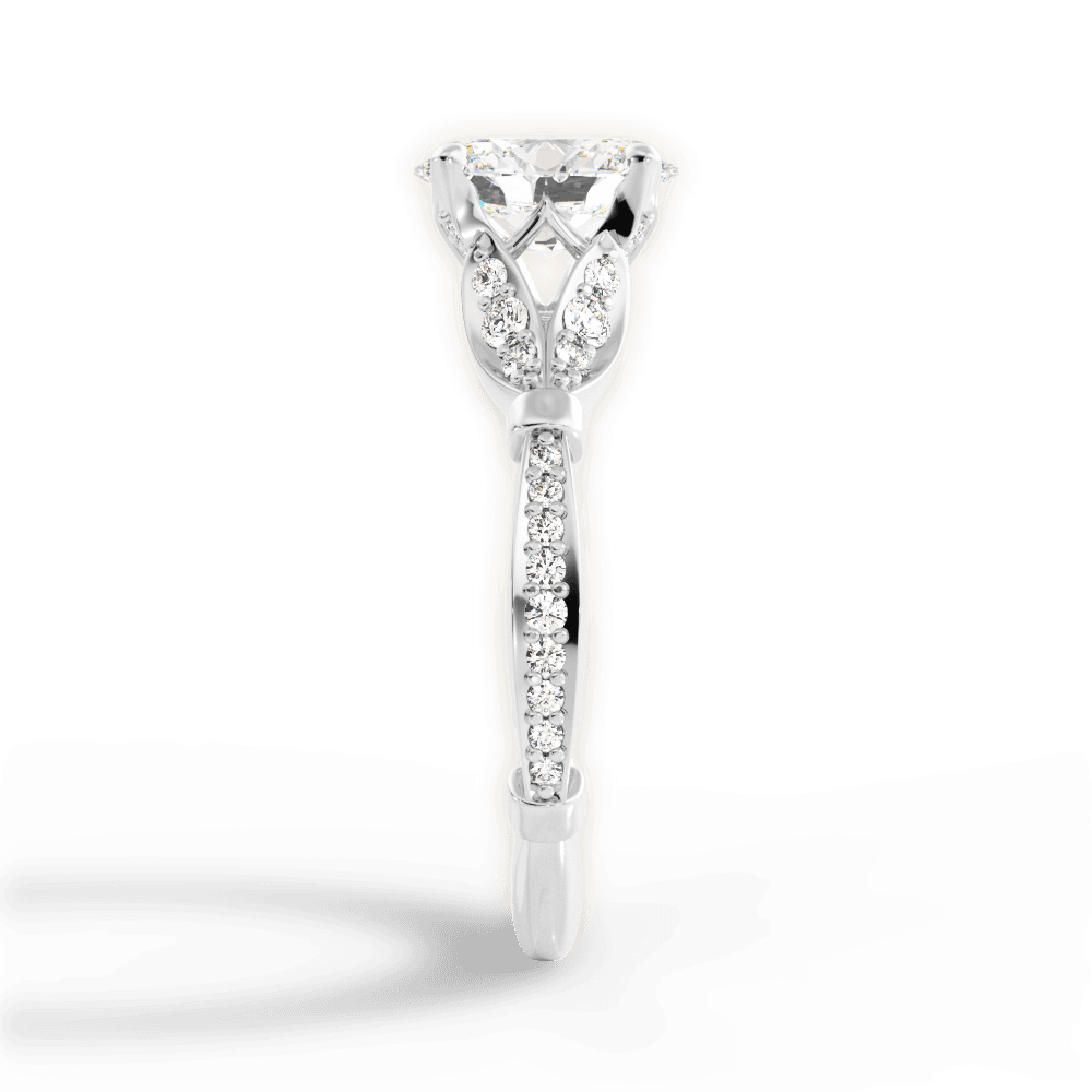 Geraldine Oval Cut Lab Grown Diamond 14Kt White Gold Engagement Ring - View 2