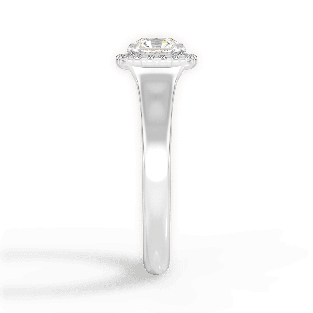Jasmin Asscher Cut Lab Grown Diamond Platinum Engagement Ring - View 4