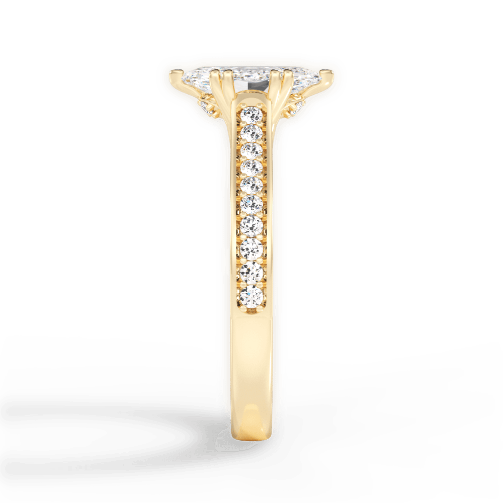 Deborah Marquise Cut Lab Grown Diamond 18Kt Yellow Gold Engagement Ring - View 2