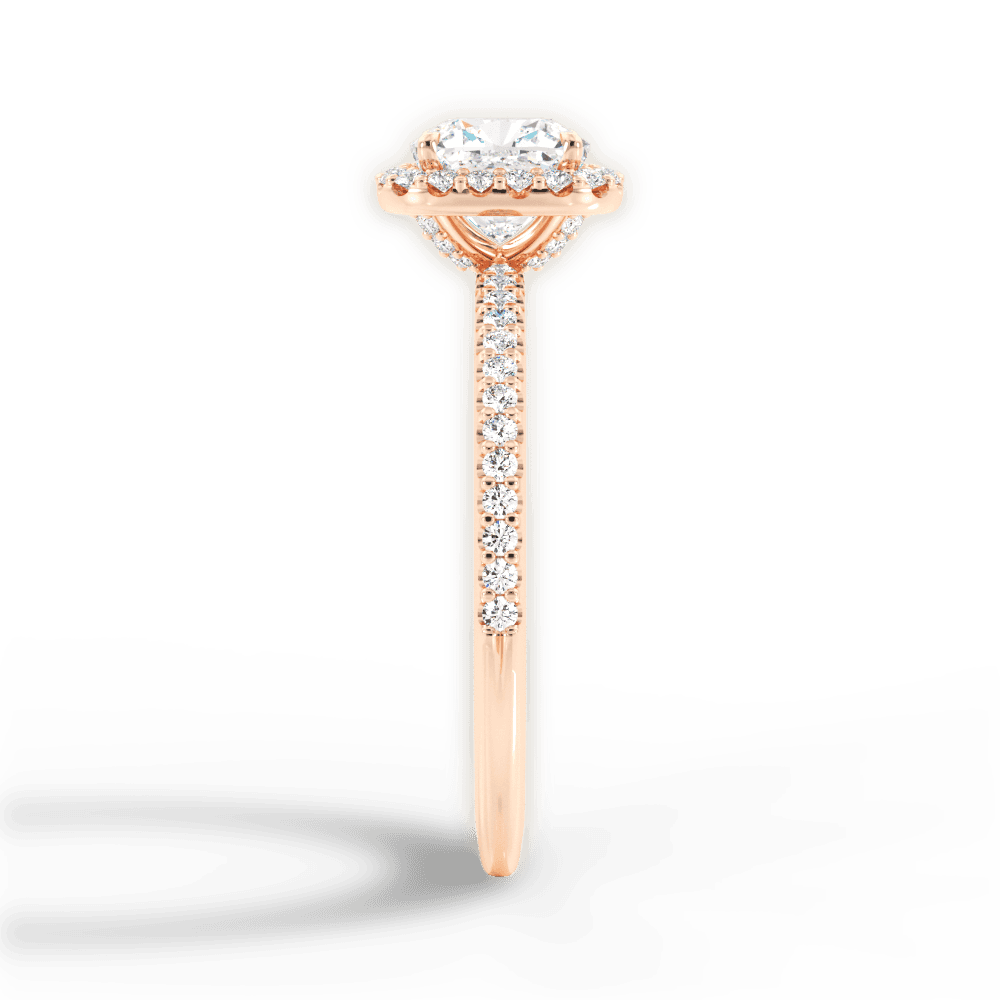 Joanne Cushion Cut Lab Grown Diamond 18Kt Rose Gold Engagement Ring - View 4