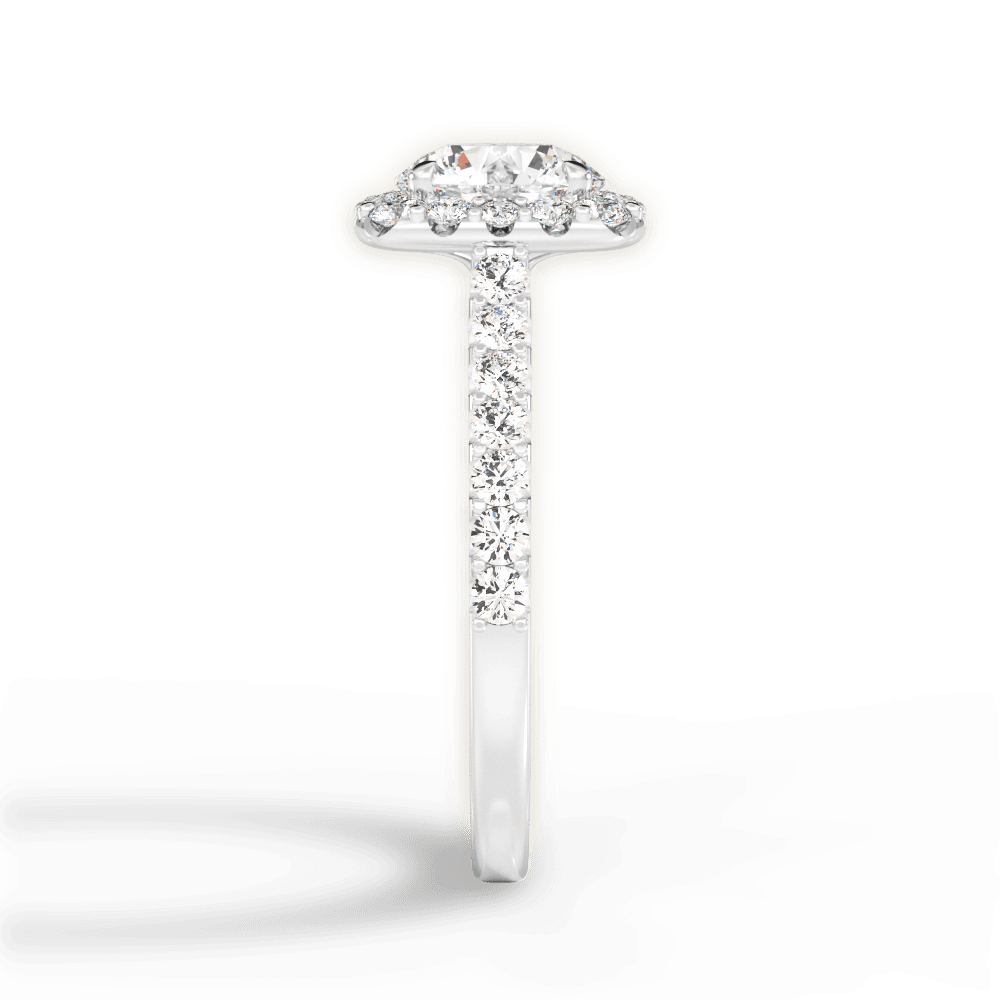 Ingrid Round Cut Lab Grown Diamond 18Kt White Gold Engagement Ring - View 3