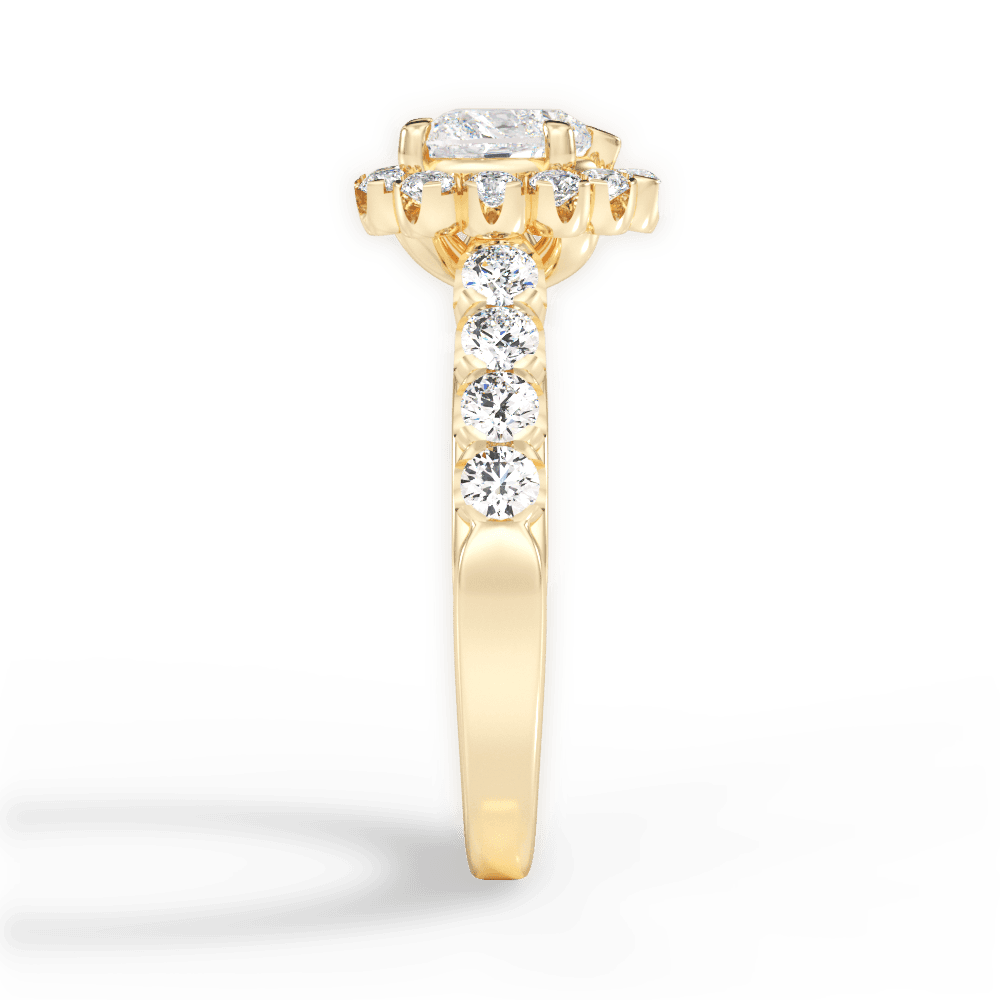 Lacey Heart Cut Lab Grown Diamond 18Kt Yellow Gold Engagement Ring - View 3