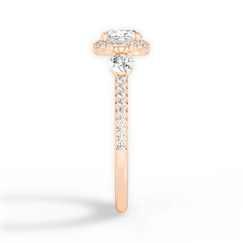 Kara Oval Cut Lab Grown Diamond 18Kt Rose Gold Engagement Ring - View 3