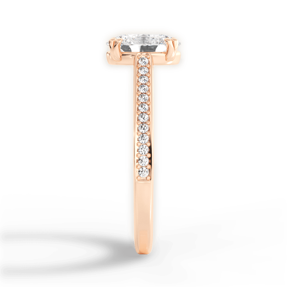 Denise Oval Cut Lab Grown Diamond 18Kt Rose Gold Engagement Ring - View 2