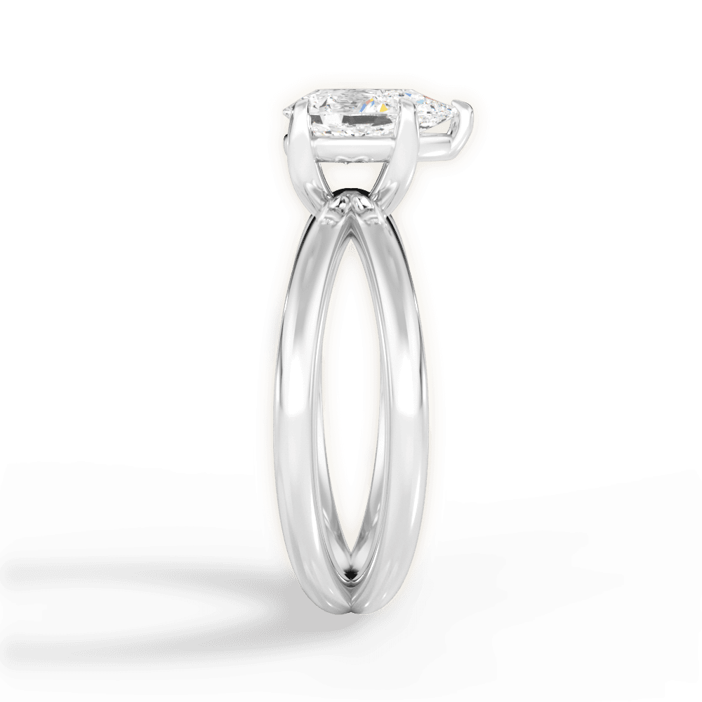 Ada Pear Cut Lab Grown Diamond Platinum Engagement Ring - View 2
