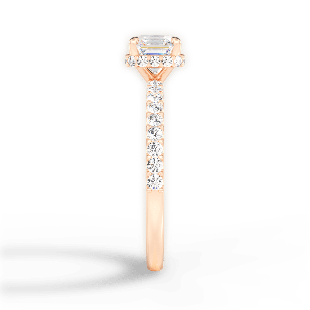 Isabella Asscher Cut Lab Grown Diamond 18Kt Rose Gold Engagement Ring - View 4