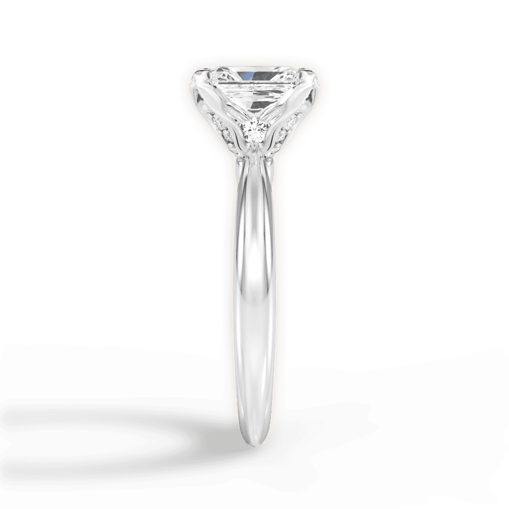 Elaine Radiant Cut Lab Grown Diamond 18Kt White Gold Engagement Ring - View 4
