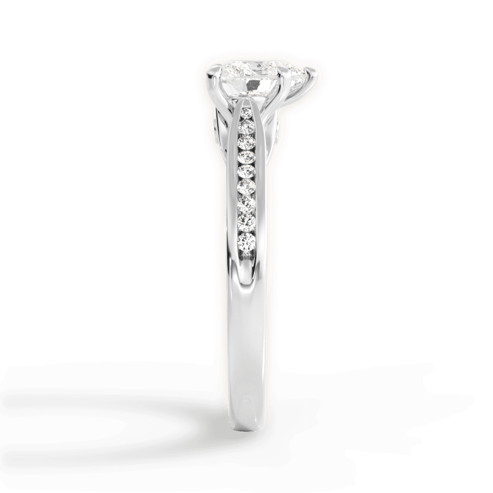 Elena Heart Cut Lab Grown Diamond Platinum Engagement Ring - View 4