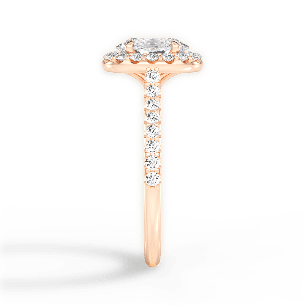 Leah Oval Cut Lab Grown Diamond 18Kt Rose Gold Engagement Ring - View 3
