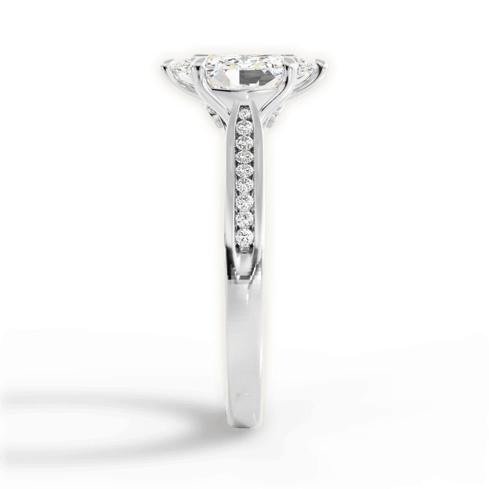 Elena Marquise Cut Lab Grown Diamond 14Kt White Gold Engagement Ring - View 4