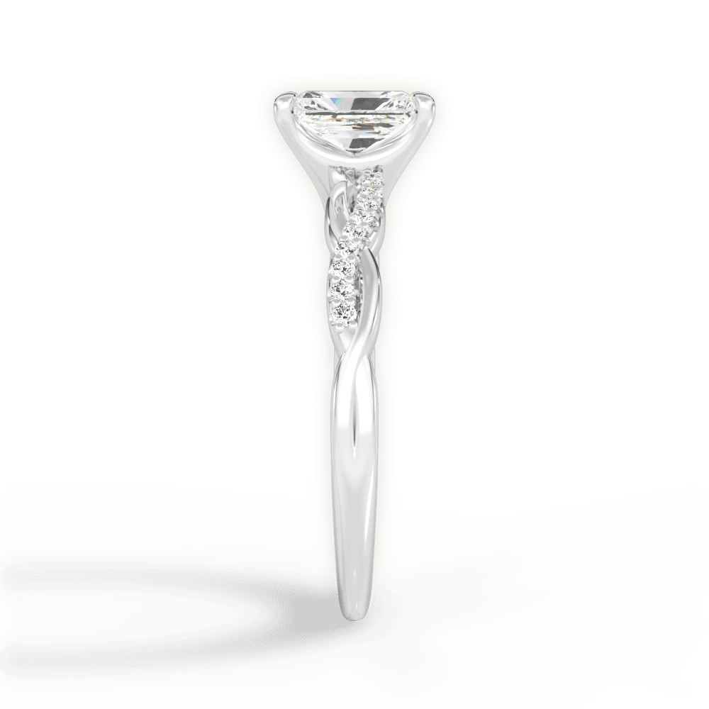 Charlotte Radiant Cut Lab Grown Diamond Platinum Engagement Ring - View 4