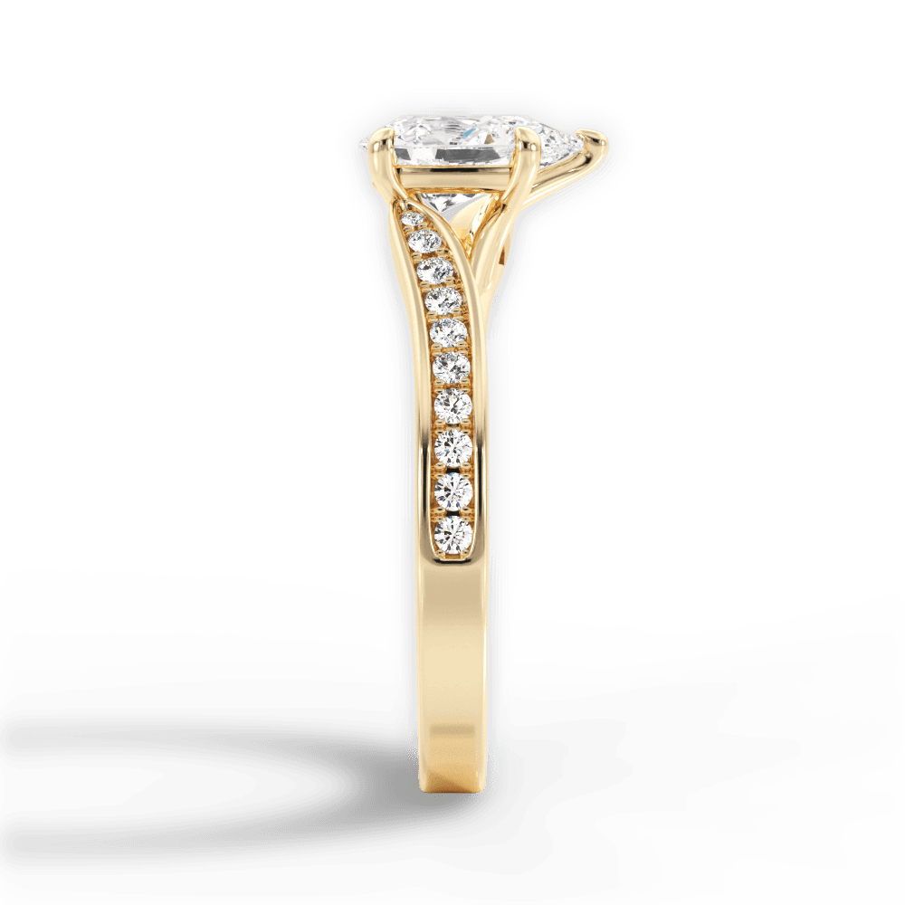 Elise Pear Cut Lab Grown Diamond 18Kt Yellow Gold Engagement Ring - View 3