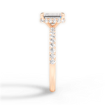 Isabella Emerald Cut Lab Grown Diamond 18Kt Rose Gold Engagement Ring - View 4