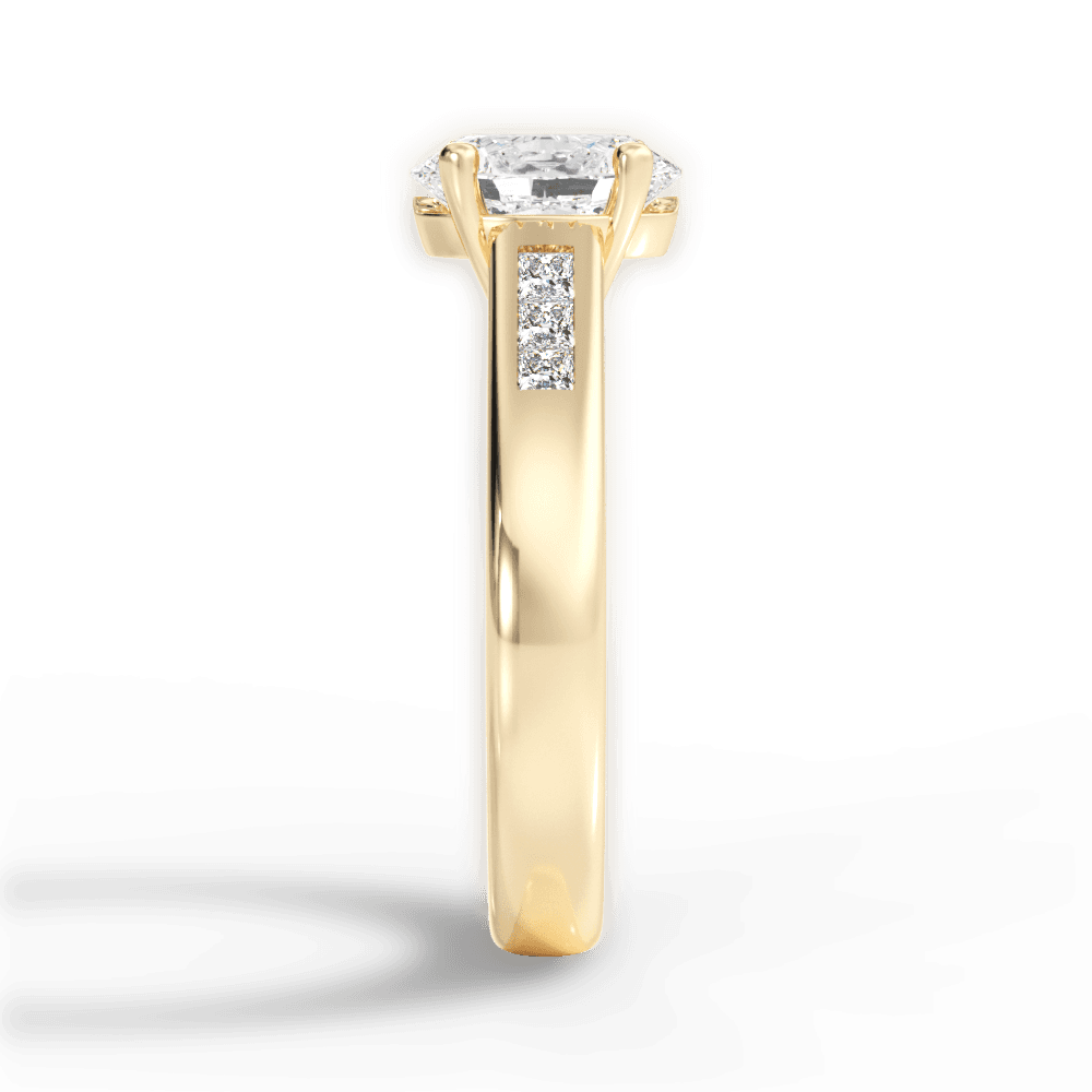 Brittany Oval Cut Lab Grown Diamond 18Kt Yellow Gold Engagement Ring - View 4