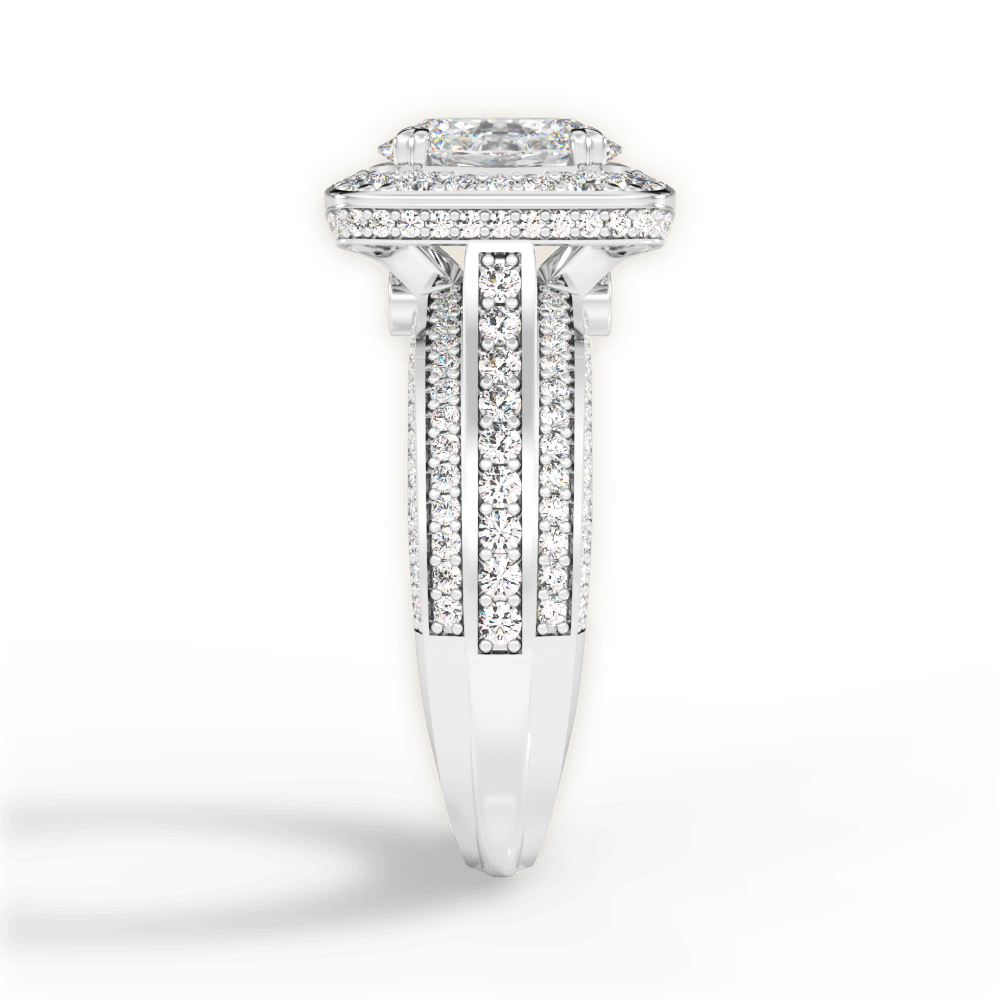 Madison Oval Cut Lab Grown Diamond 18Kt White Gold Engagement Ring - View 2