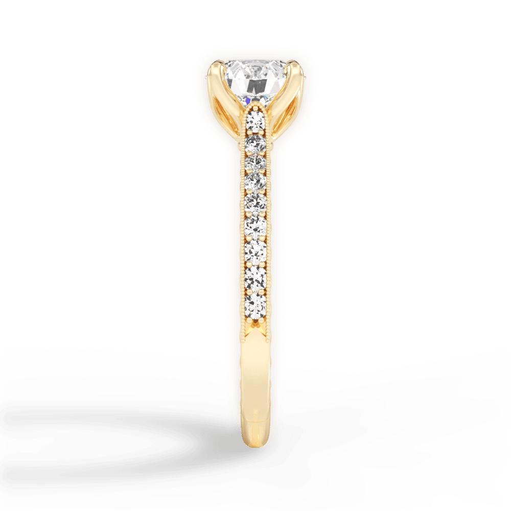 Gilda Round Cut Lab Grown Diamond 18Kt Yellow Gold Engagement Ring - View 3