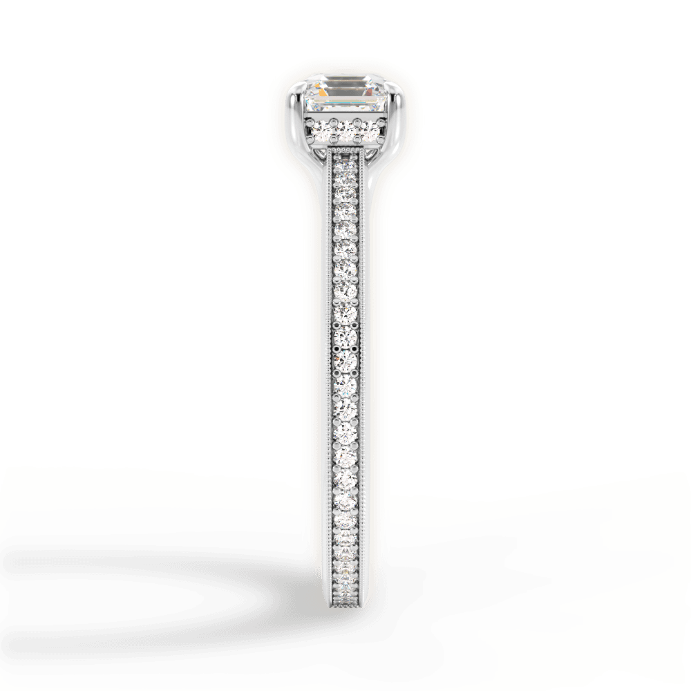 Janet Asscher Cut Lab Grown Diamond Platinum Engagement Ring - View 2
