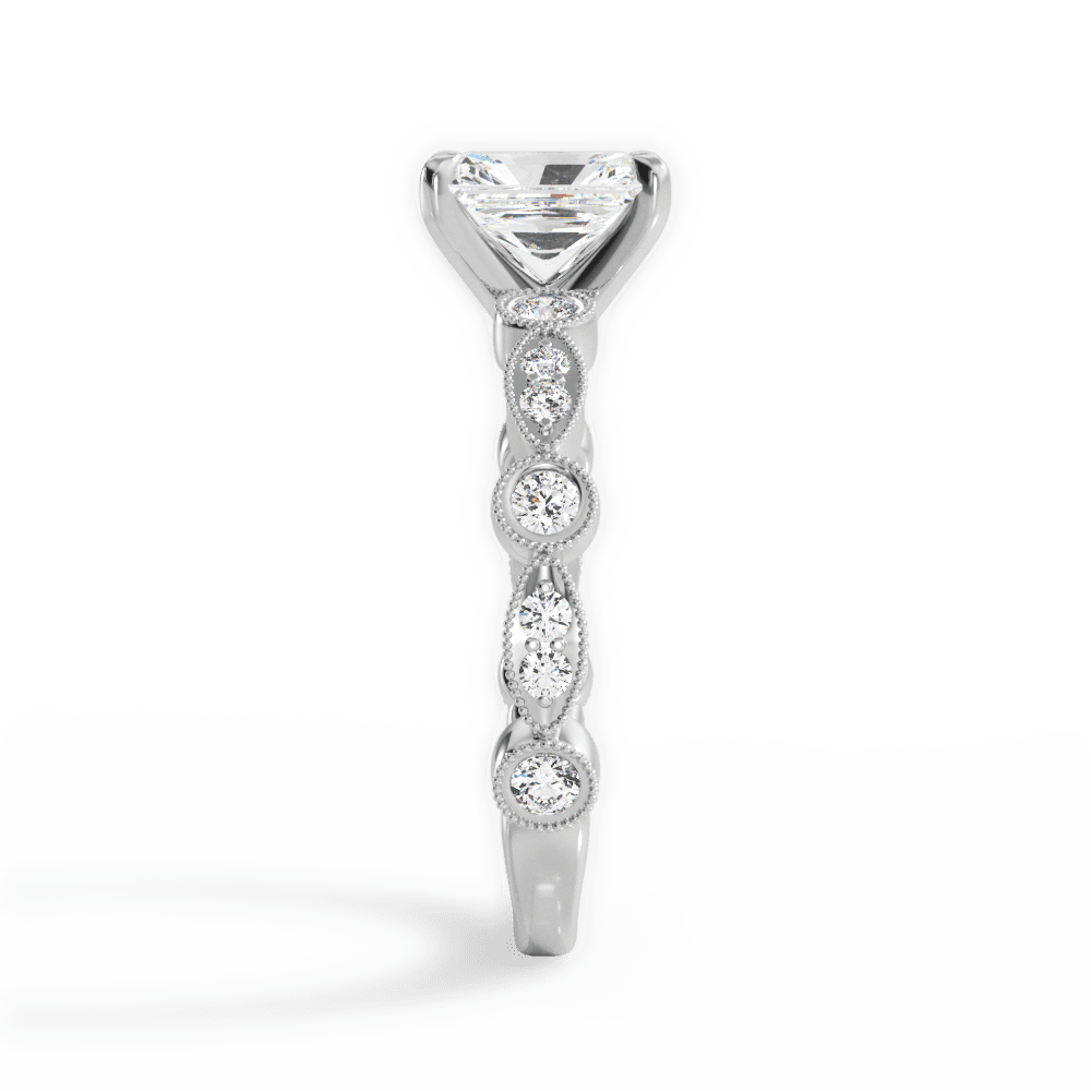 Edith Radiant Cut Lab Grown Diamond Platinum Engagement Ring - View 4