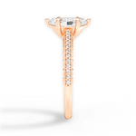 Caroline Marquise Cut Lab Grown Diamond 18Kt Rose Gold Engagement Ring - View 4