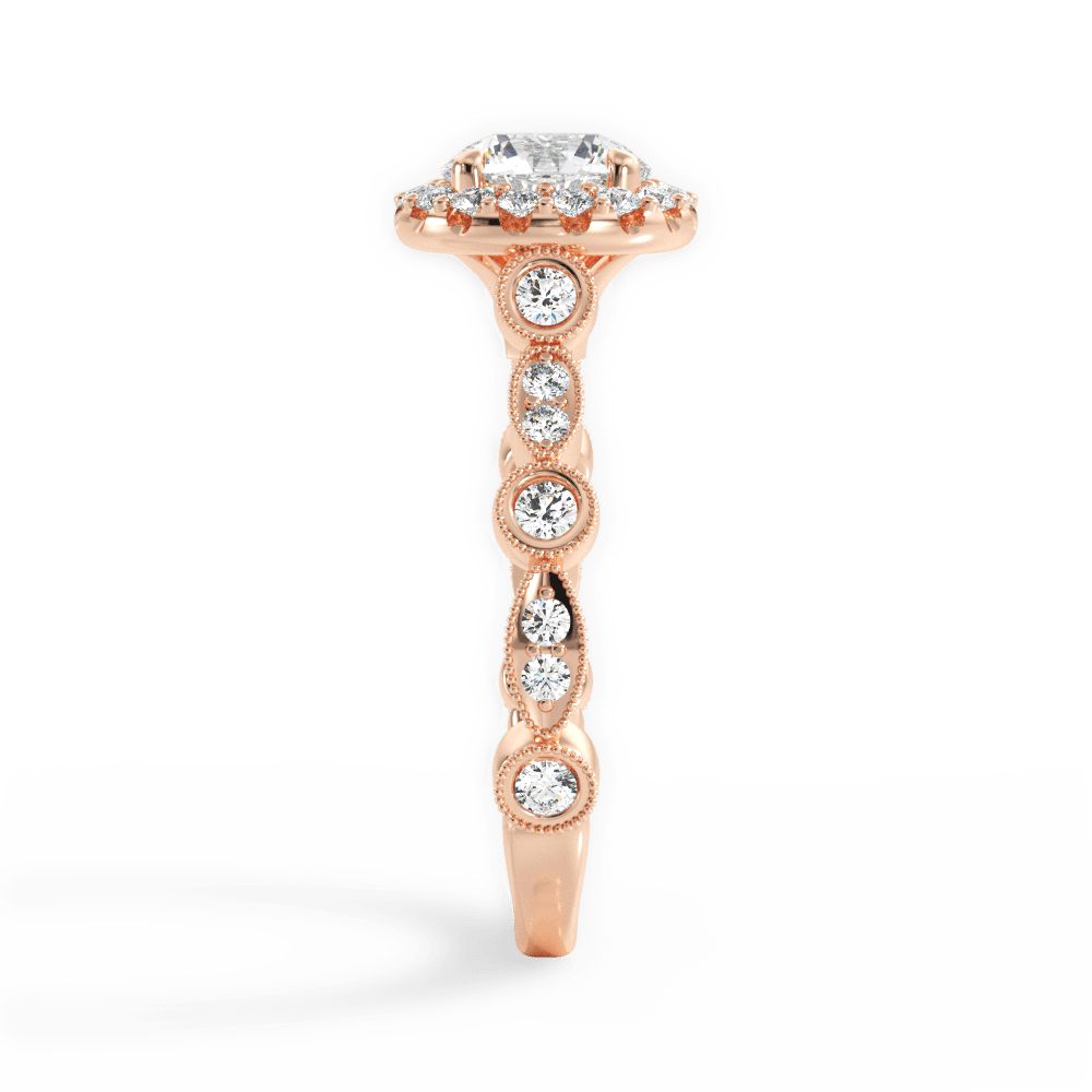 Irene Round Cut Lab Grown Diamond 18Kt Rose Gold Engagement Ring - View 2
