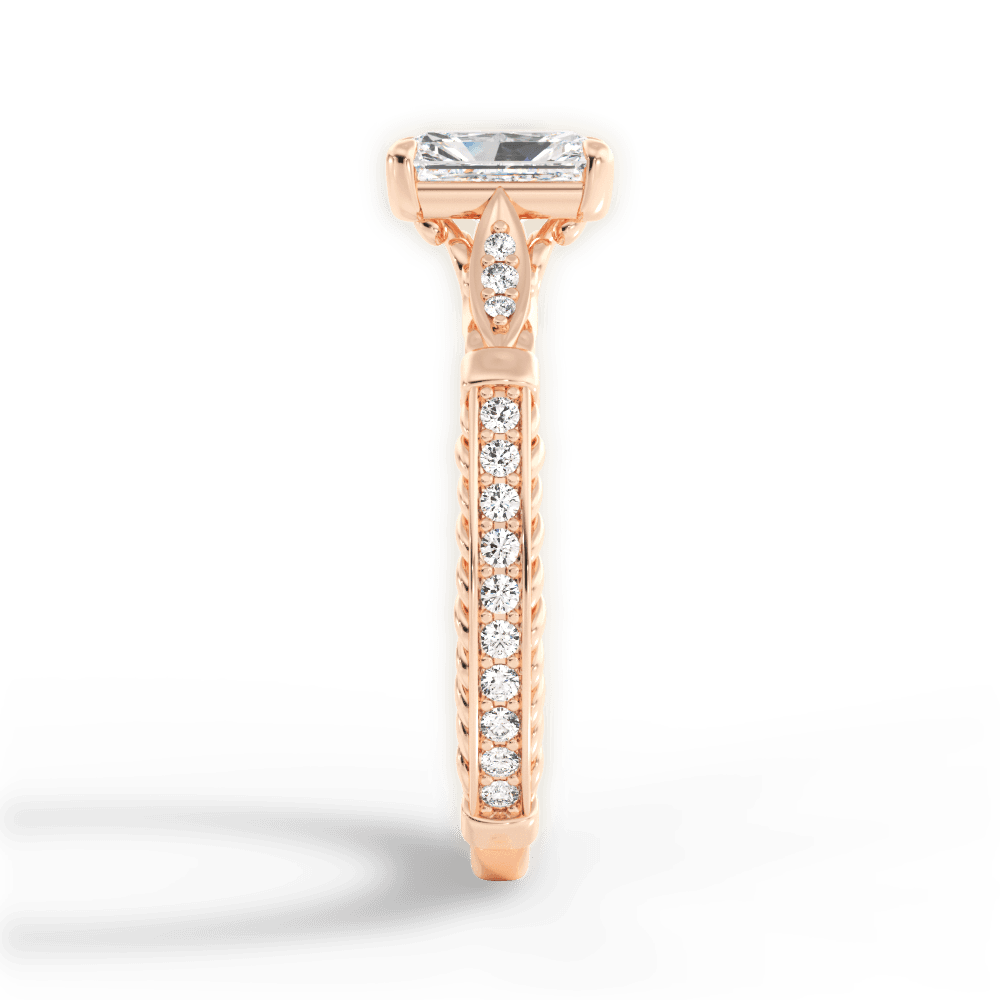 Gabriela Radiant Cut Lab Grown Diamond 18Kt Rose Gold Engagement Ring - View 4