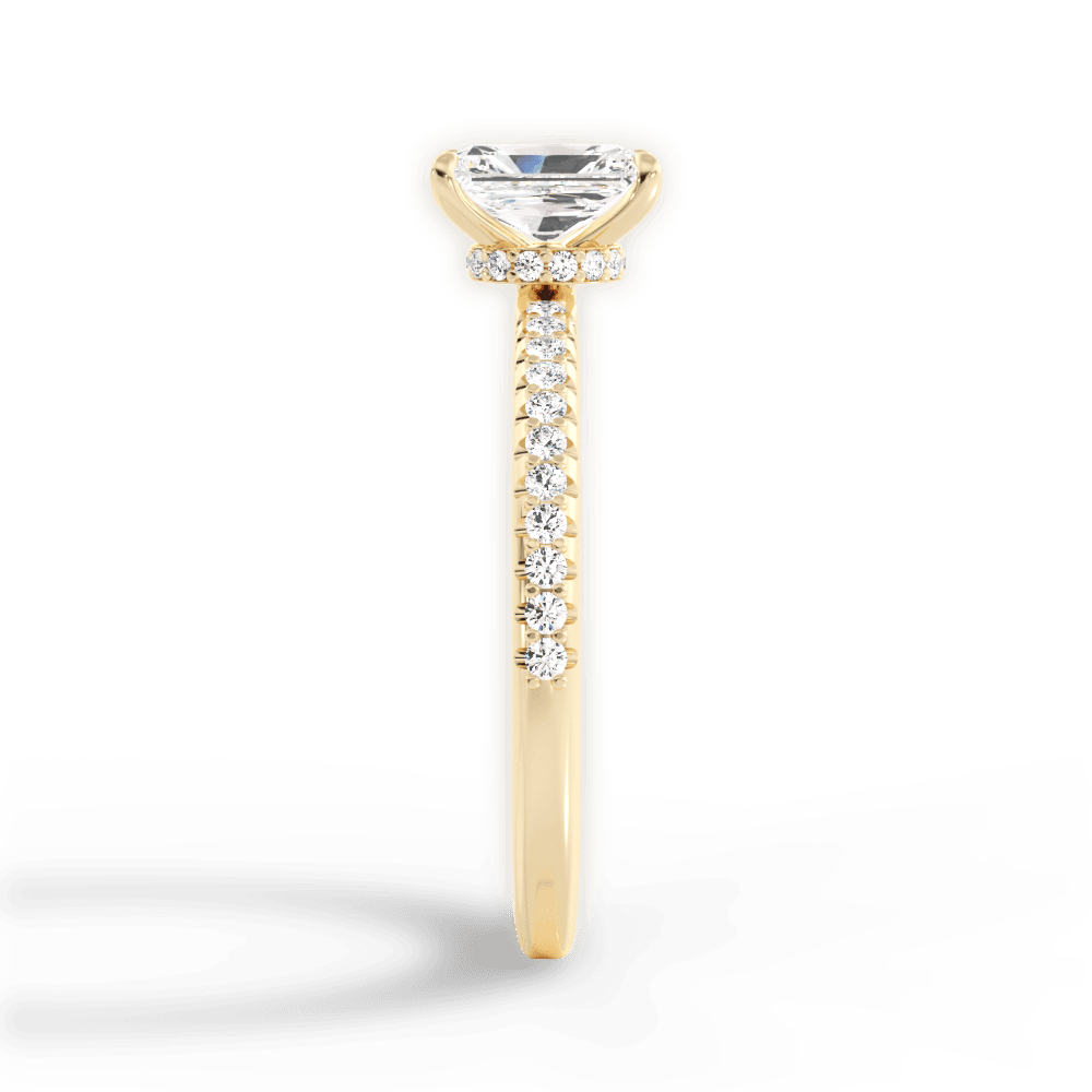 Giselle Radiant Cut Lab Grown Diamond 18Kt Yellow Gold Engagement Ring - View 3