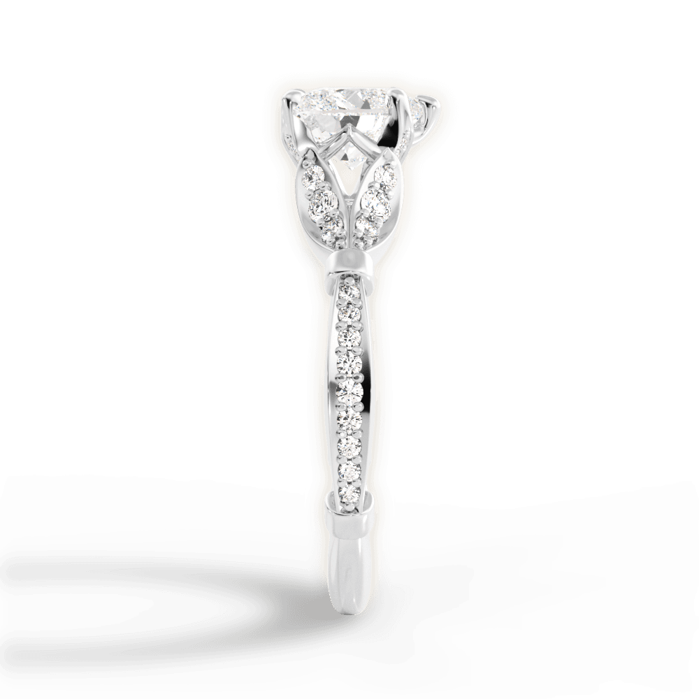 Geraldine Heart Cut Lab Grown Diamond Platinum Engagement Ring - View 2