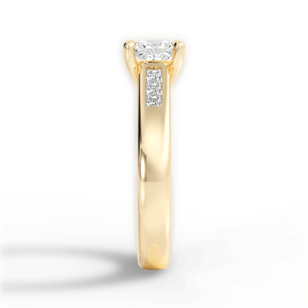 Brittany Princess Cut Lab Grown Diamond 18Kt Yellow Gold Engagement Ring - View 4