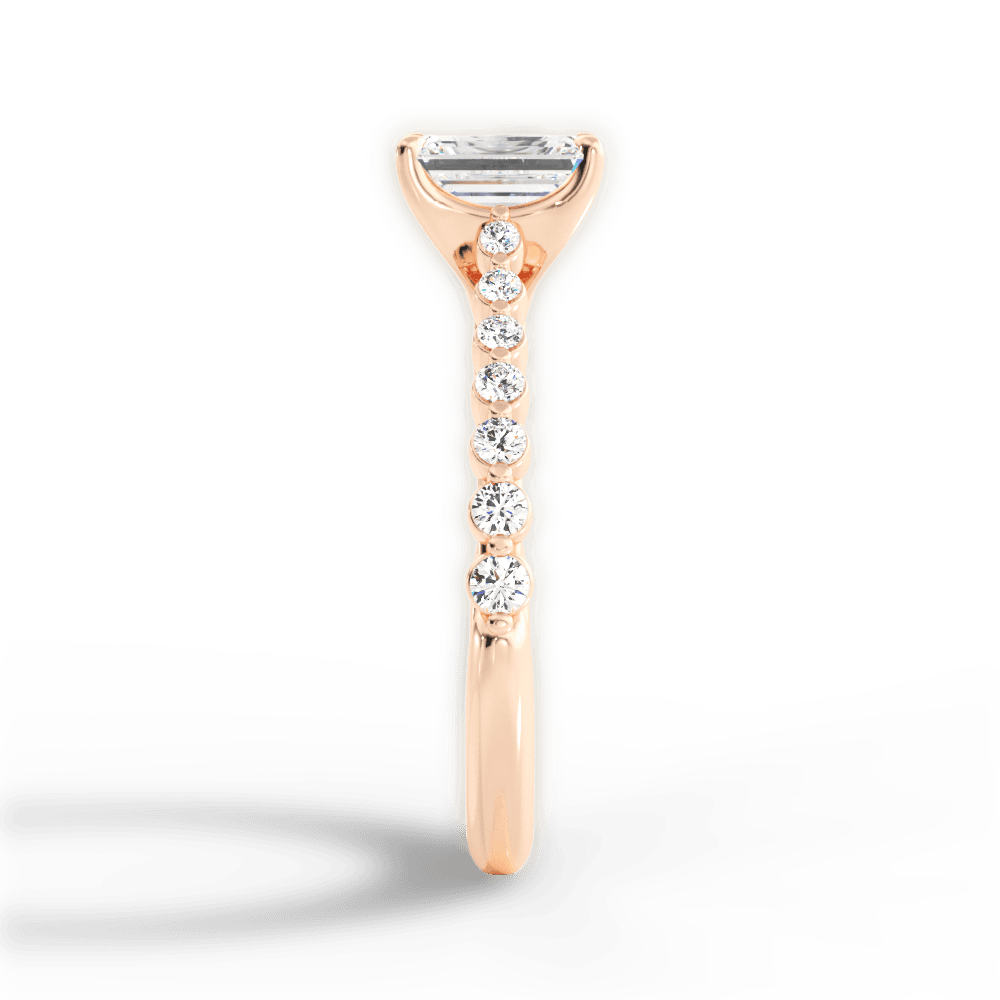 Dana Emerald Cut Lab Grown Diamond 18Kt Rose Gold Engagement Ring - View 2