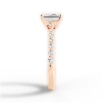Dana Emerald Cut Lab Grown Diamond 18Kt Rose Gold Engagement Ring - View 2