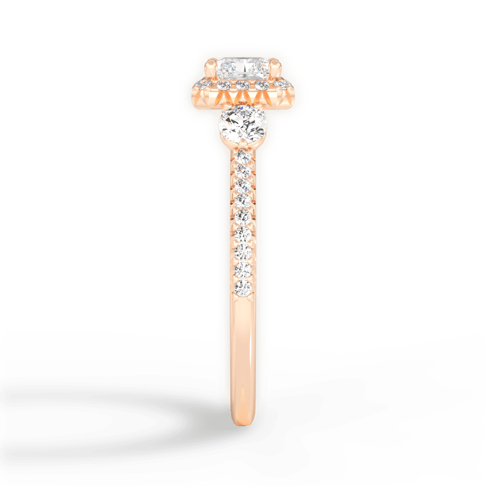 Kara Radiant Cut Lab Grown Diamond 18Kt Rose Gold Engagement Ring - View 4