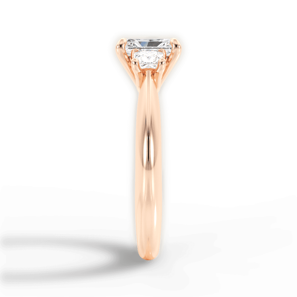 Dorothy Radiant Cut Lab Grown Diamond 18Kt Rose Gold Engagement Ring - View 3