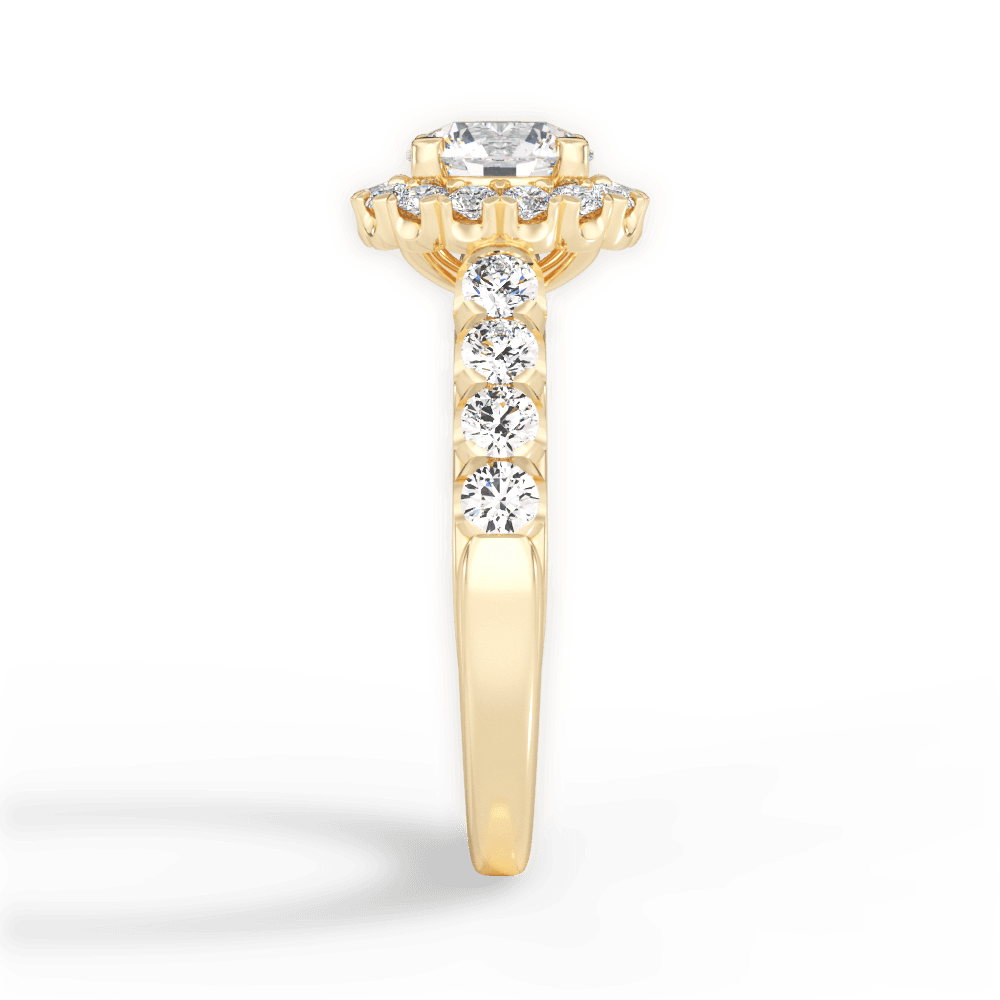 Lacey Round Cut Lab Grown Diamond 18Kt Yellow Gold Engagement Ring - View 2