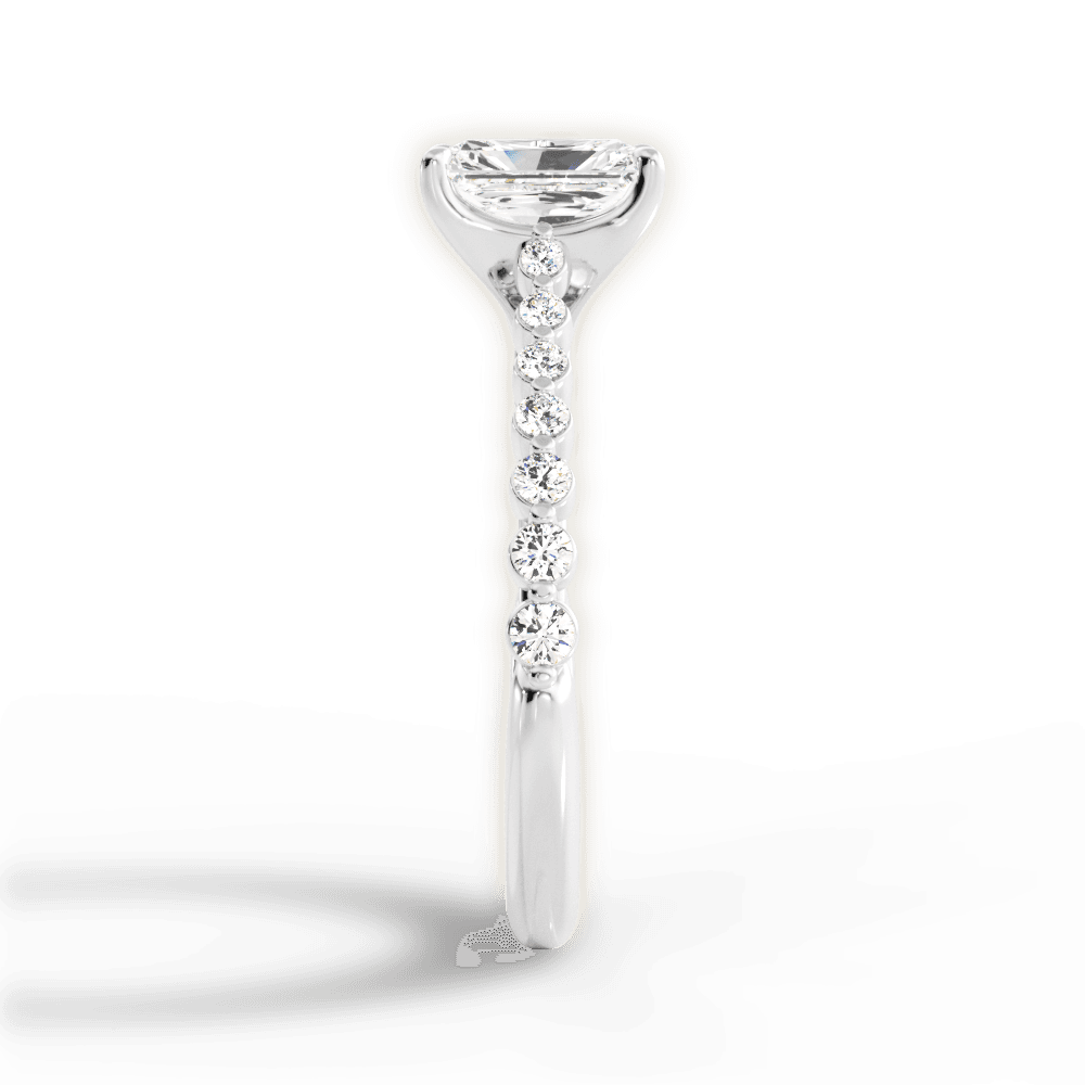 Dana Radiant Cut Lab Grown Diamond 18Kt White Gold Engagement Ring - View 4