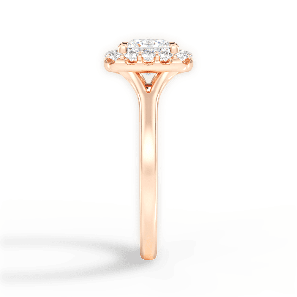 Geneva Princess Cut Lab Grown Diamond 18Kt Rose Gold Engagement Ring - View 4