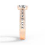 Lynn Radiant Cut Lab Grown Diamond 18Kt Rose Gold Engagement Ring - View 4