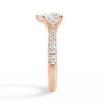 Kira Pear Cut Lab Grown Diamond 18Kt Rose Gold Engagement Ring - View 3