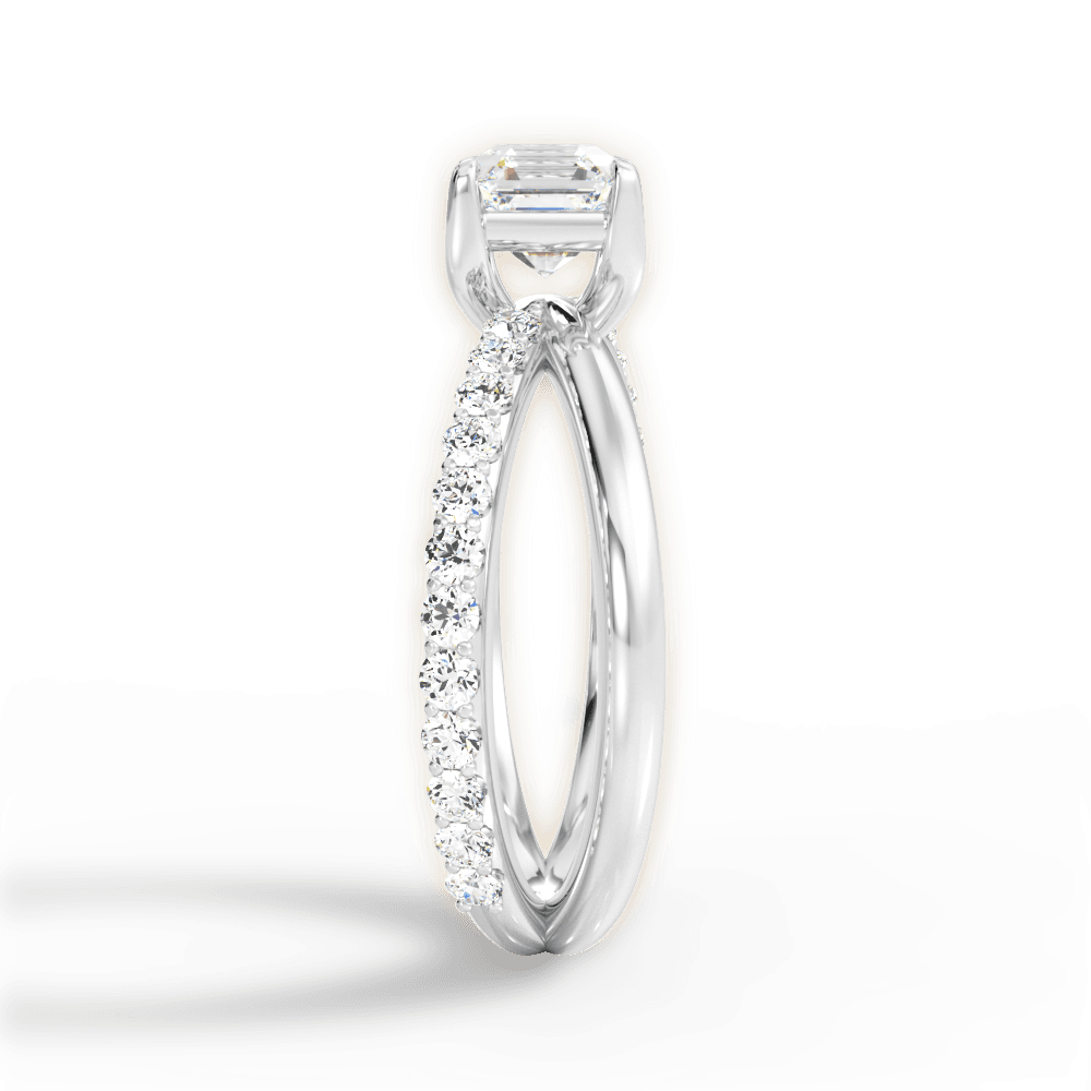 Jennifer Asscher Cut Lab Grown Diamond Platinum Engagement Ring - View 4