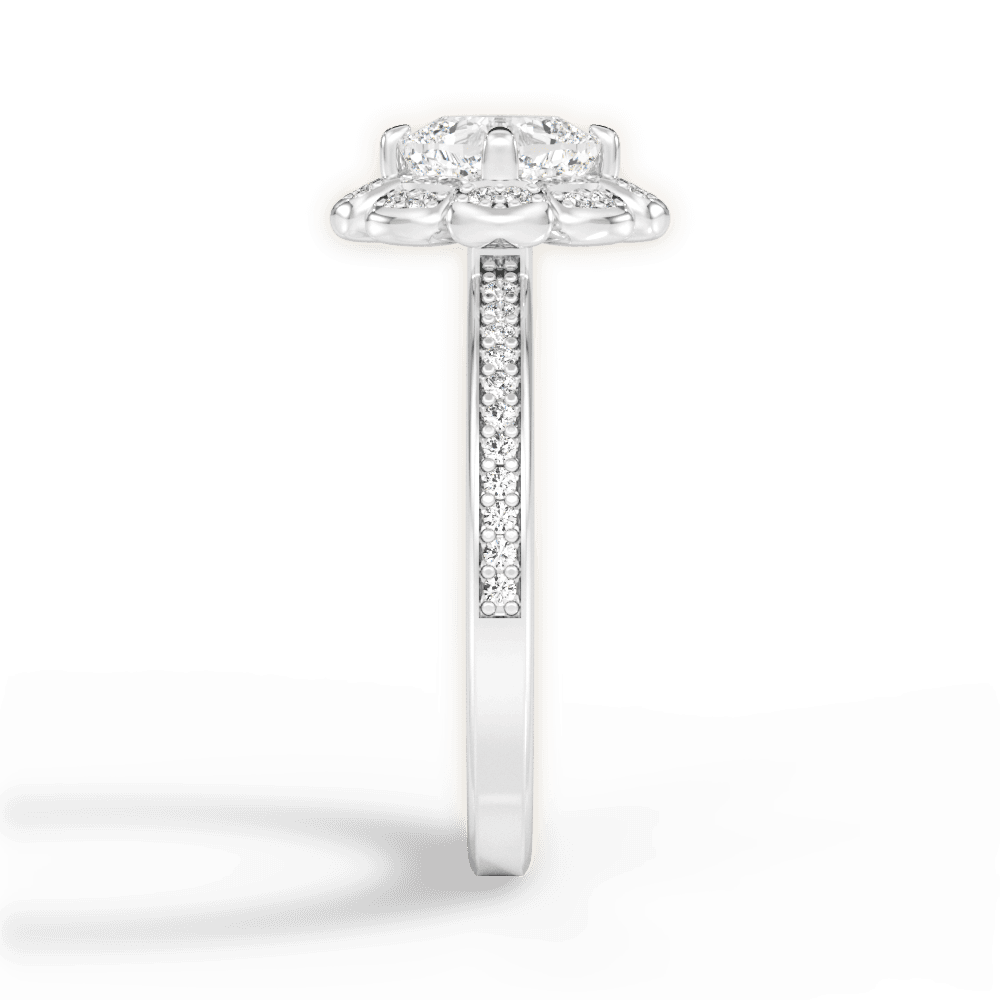 Hayley Cushion Cut Lab Grown Diamond 18Kt White Gold Engagement Ring - View 4