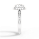 Hayley Cushion Cut Lab Grown Diamond Platinum Engagement Ring - View 4