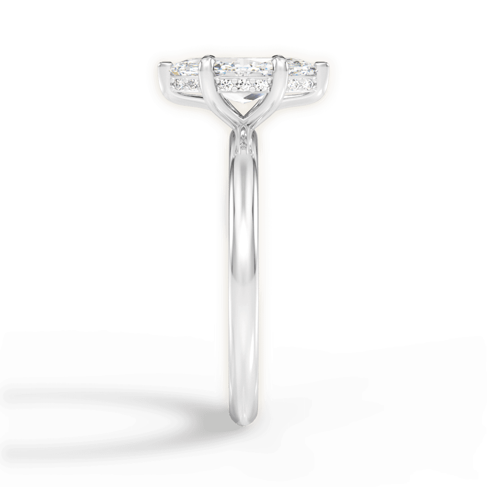 Brenda Marquise Cut Lab Grown Diamond 14Kt White Gold Engagement Ring - View 3