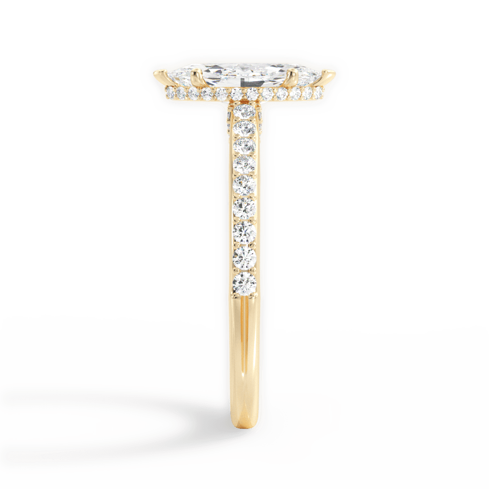 Joan Marquise Cut Lab Grown Diamond 18Kt Yellow Gold Engagement Ring - View 2