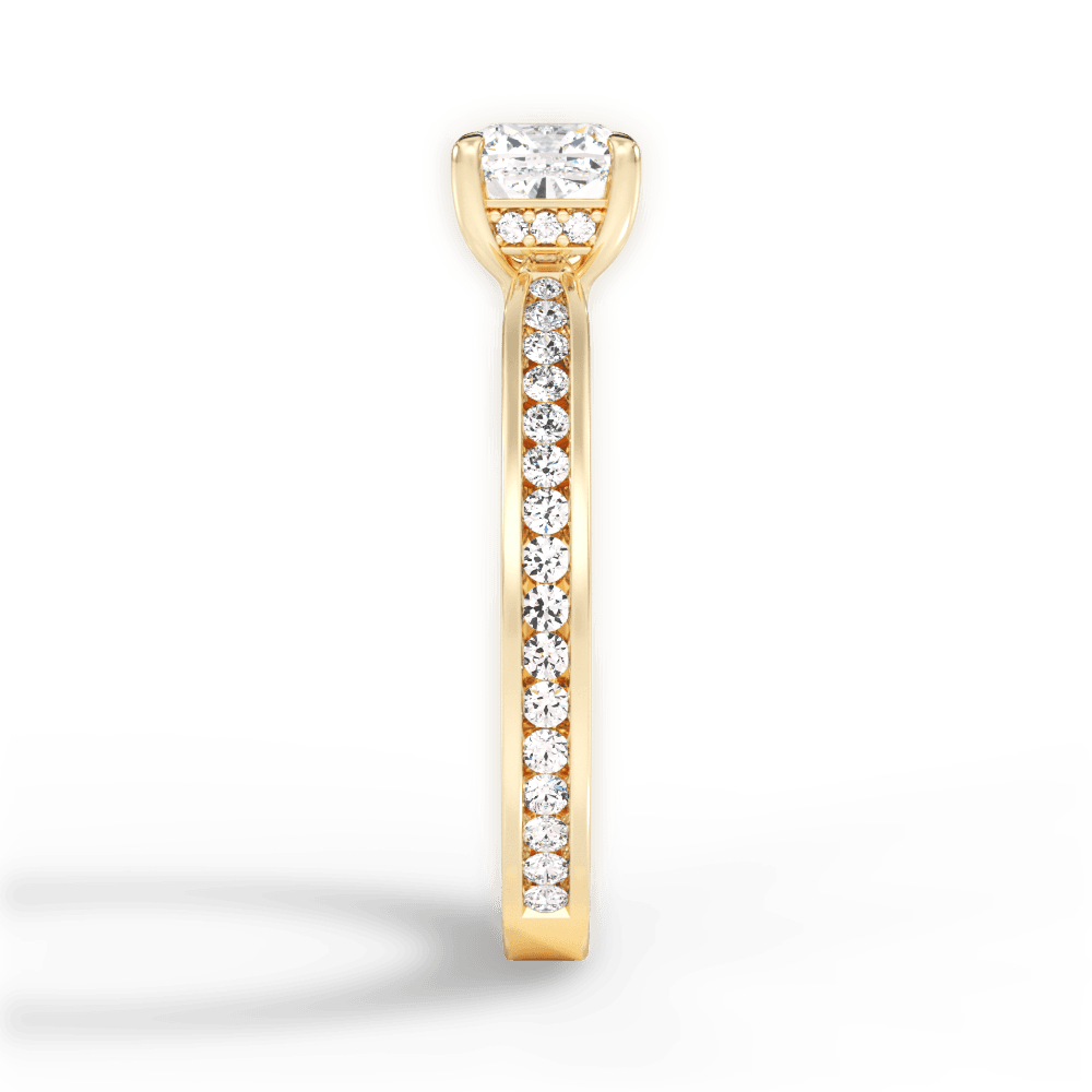 Katelyn Cushion Cut Lab Grown Diamond 18Kt Yellow Gold Engagement Ring - View 3