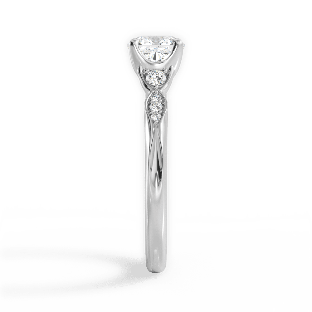Cassie Cushion Cut Lab Grown Diamond Platinum Engagement Ring - View 2