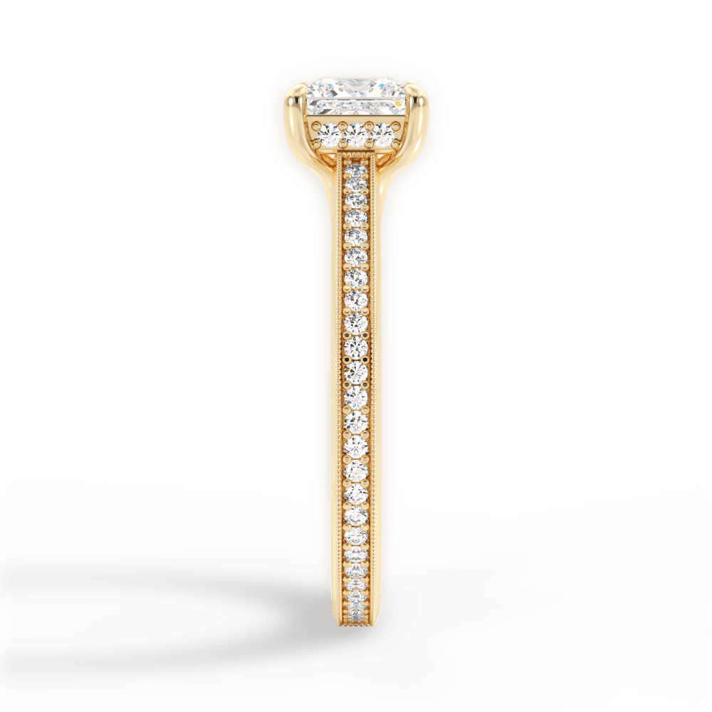 Janet Princess Cut Lab Grown Diamond 18Kt Yellow Gold Engagement Ring - View 4