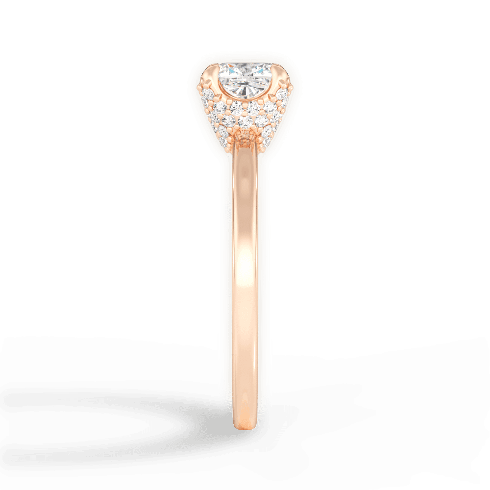 Gemma Cushion Cut Lab Grown Diamond 18Kt Rose Gold Engagement Ring - View 3