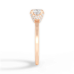 Gemma Cushion Cut Lab Grown Diamond 18Kt Rose Gold Engagement Ring - View 3