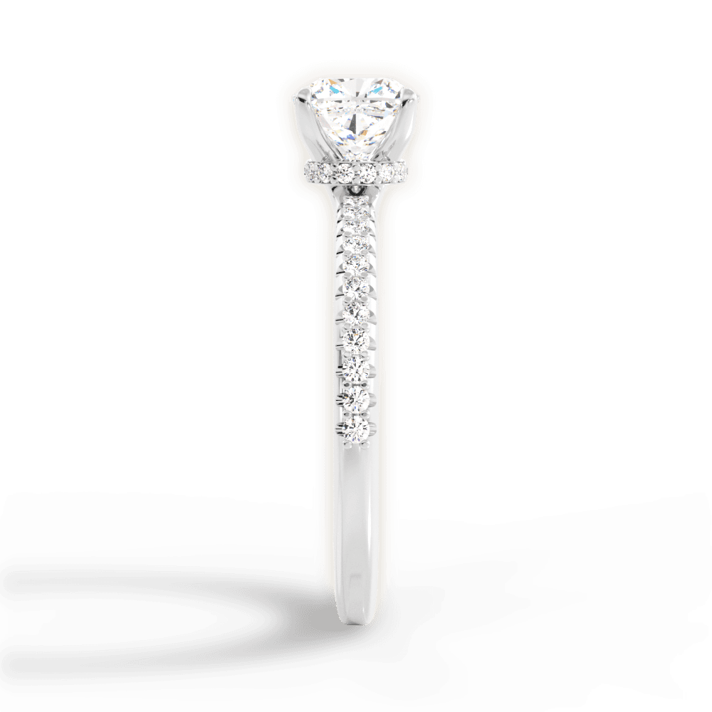 Giselle Cushion Cut Lab Grown Diamond 18Kt White Gold Engagement Ring - View 3